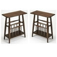 thumbnail image 1 of Home Square Magazine Rack End Table in Dark Brown - Set of 2, 1 of 3
