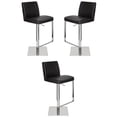 thumbnail image 1 of Home Square Matteo Adjustable Leather Bar Stool in Black - Set of 3, 1 of 4