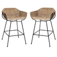 thumbnail image 1 of Home Square Metal & Rattan Counter Stool in Black & Natural - Set of 2, 1 of 6