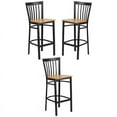 thumbnail image 1 of Home Square Metal Restaurant Bar Stool in Black & Natural Finish - Set of 3, 1 of 5