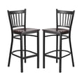 thumbnail image 1 of Home Square Metal Restaurant Bar Stool in Black & Walnut Finish - Set of 2, 1 of 5