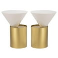 thumbnail image 1 of Home Square Metal Top End Table with Brushed Brass Metal Base - Set of 2, 1 of 4