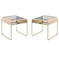 thumbnail image 1 of Home Square Mexller Contemporary Glass Top End Table in Gold - Set of 2, 1 of 6