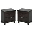 thumbnail image 1 of Home Square Mid Century Modern 2 Drawer Nightstand in Tobacco - Set of 2, 1 of 10
