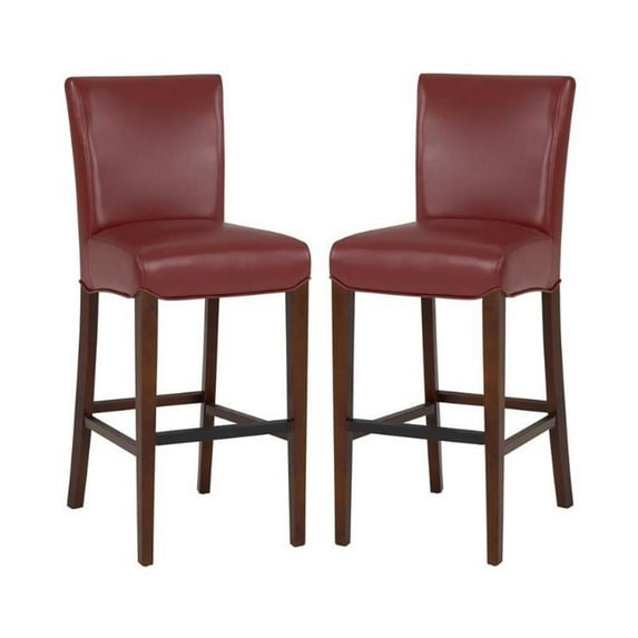 Home Square Milton 26" Counter Stool in Pomegranate Red - Set of 2