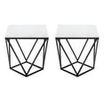 thumbnail image 1 of Home Square Modern Marble and Metal End Table in White and Black - Set of 2, 1 of 7