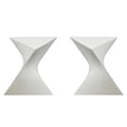 thumbnail image 1 of Home Square Modern Plastic Triangle End Table in White - Set of 2, 1 of 6