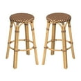 thumbnail image 1 of Home Square Modern Rattan Backless Bar Stool in Brown - Set of 2, 1 of 9