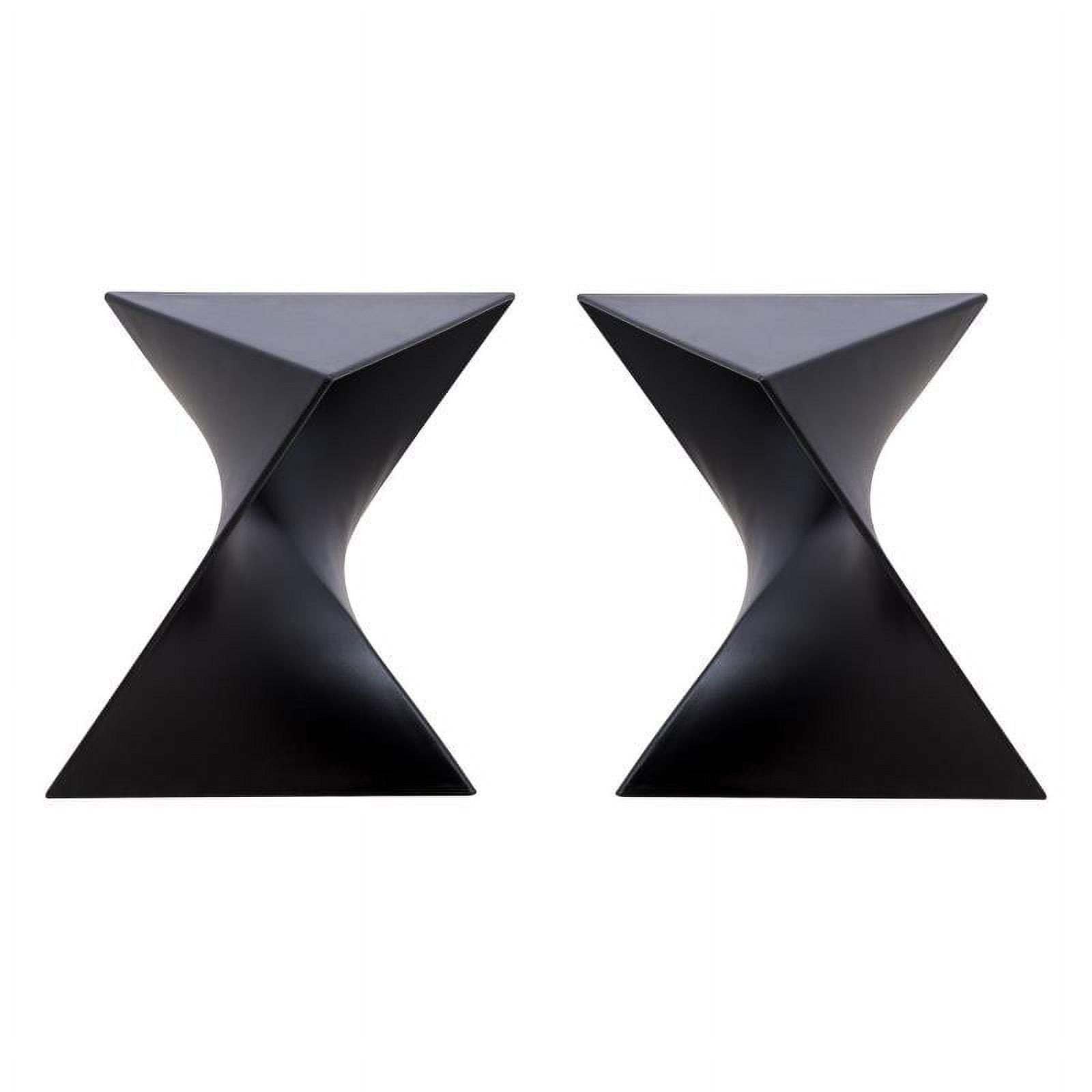 Home Square Modern Triangle End Table in Black Finish Set of 2