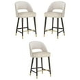 thumbnail image 1 of Home Square Monae 26" Faux Leather and Fabric Counter Stool in Cream - Set of 3, 1 of 7
