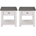 thumbnail image 1 of Home Square Monterey Solid Wood End Table in White and Gray - Set of 2, 1 of 7