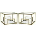 thumbnail image 1 of Home Square Multi Shelves Steel End Table in Gold - Set of 2, 1 of 2