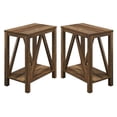 thumbnail image 1 of Home Square Narrow End Table with Open Storage Shelf in Rustic Oak - Set of 2, 1 of 5