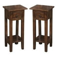 thumbnail image 1 of Home Square Narrow Wood Side Table in Old Java Brown & Antique Iron - Set of 2, 1 of 4