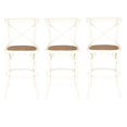 thumbnail image 1 of Home Square Oak Wood 24" Counterstool in Ivory - Set of 3, 1 of 2