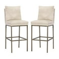 thumbnail image 1 of Home Square Paige 30" Modern Barstool with Brass Iron Legs in Cream - Set of 2, 1 of 5