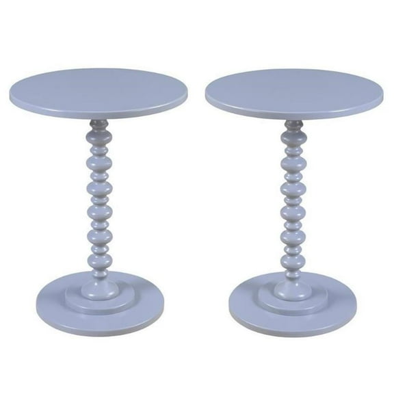 Home Square Palm Beach Spindle Table in Light Gray Wood Finish - Set of 2