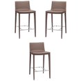 thumbnail image 1 of Home Square Palma 26" Leather Counter Height Stool in Mink - Set of 3, 1 of 4