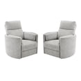 thumbnail image 1 of Home Square Polyester Swivel Glider Recliner in Mineral White - Set of 2, 1 of 5
