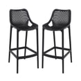 thumbnail image 1 of Home Square Polypropylene Patio Bar Stool in Black - Set of 2, 1 of 13
