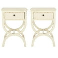 thumbnail image 1 of Home Square Poplar Wood Night Table in Distressed Vanilla - Set of 2, 1 of 2