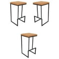 thumbnail image 1 of Home Square Quilted Stitched Leather Bar Stools in Light Brown - Set of 3, 1 of 8