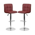 thumbnail image 1 of Home Square Quilted Vinyl Upholstery Bar Stool in Burgundy - Set of 2, 1 of 11