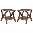 thumbnail image 1 of Home Square Rectangular End Table in Warm Brown Finish - Set of 2, 1 of 7