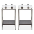 thumbnail image 1 of Home Square Rectangular Marble Accent Table in White Finish - Set of 2, 1 of 5