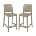 thumbnail image 1 of Home Square Resin 25.6" Counter Stool in Taupe - Set of 2, 1 of 8