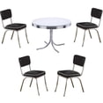thumbnail image 1 of Home Square Retro Round Dining Table Set with 4 Chairs in Chrome, 1 of 8