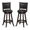 thumbnail image 1 of Home Square Rhea 29" Fabric Swivel Round Bar Height Stool in Merlot - Set of 2, 1 of 4