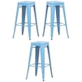 thumbnail image 1 of Home Square Ridlon Contemporary Metal 30" Bar Stool in Blue - Set of 3, 1 of 7