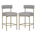 thumbnail image 1 of Home Square Seneca 26" Fabric Counter Stool in Gray/Antique Brass - Set of 2, 1 of 9