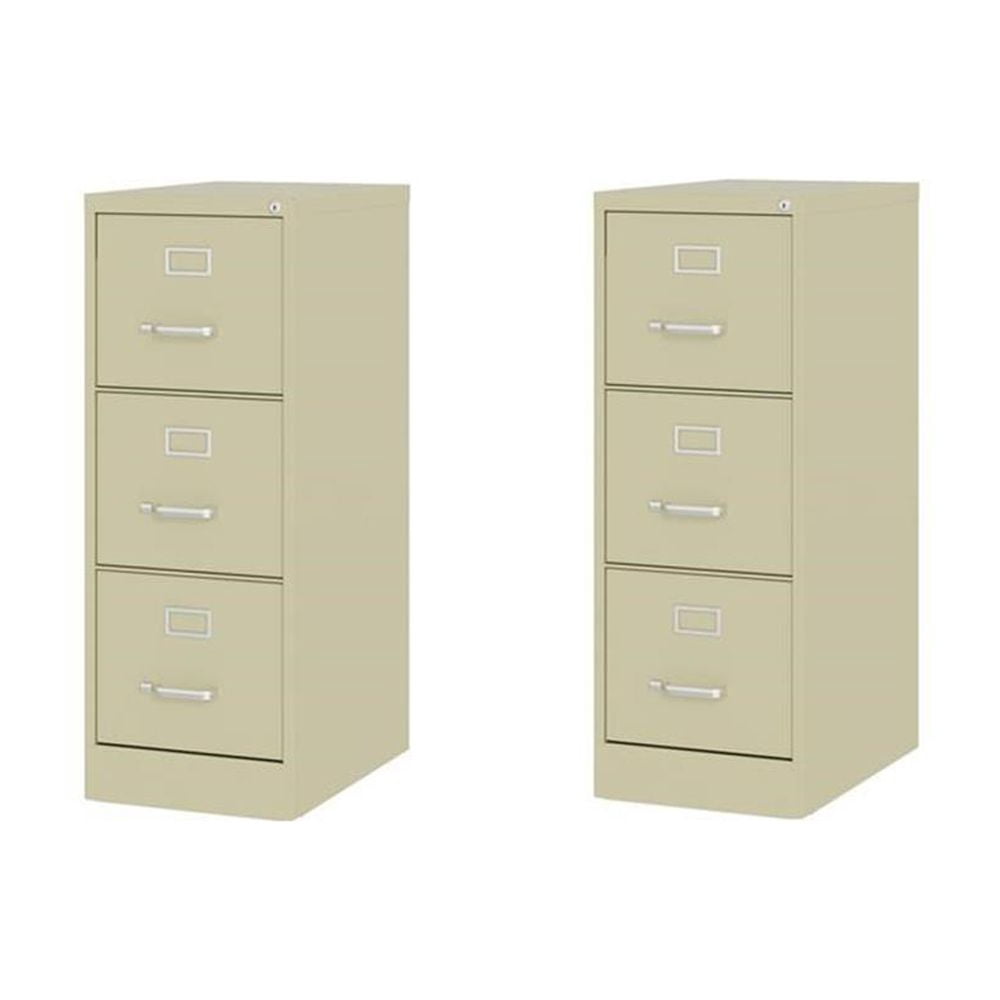 Home Square Set of 2 3 Drawer Letter Width Vertical Metal File Cabinet ...