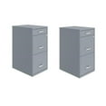 thumbnail image 1 of Home Square Set of 2 3 Drawer Metal File Cabinet with Pencil Drawer Gray, 1 of 11