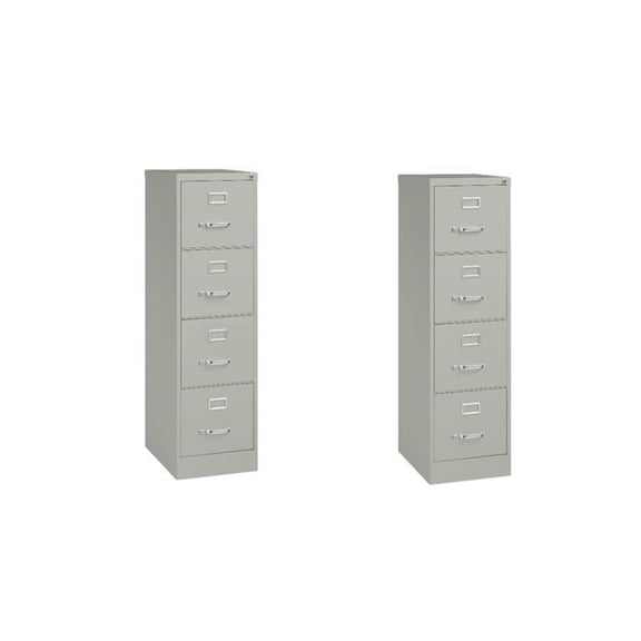 Home Square Set of 2 4-Drawer Letter Width Vertical File Cabinet Light Gray