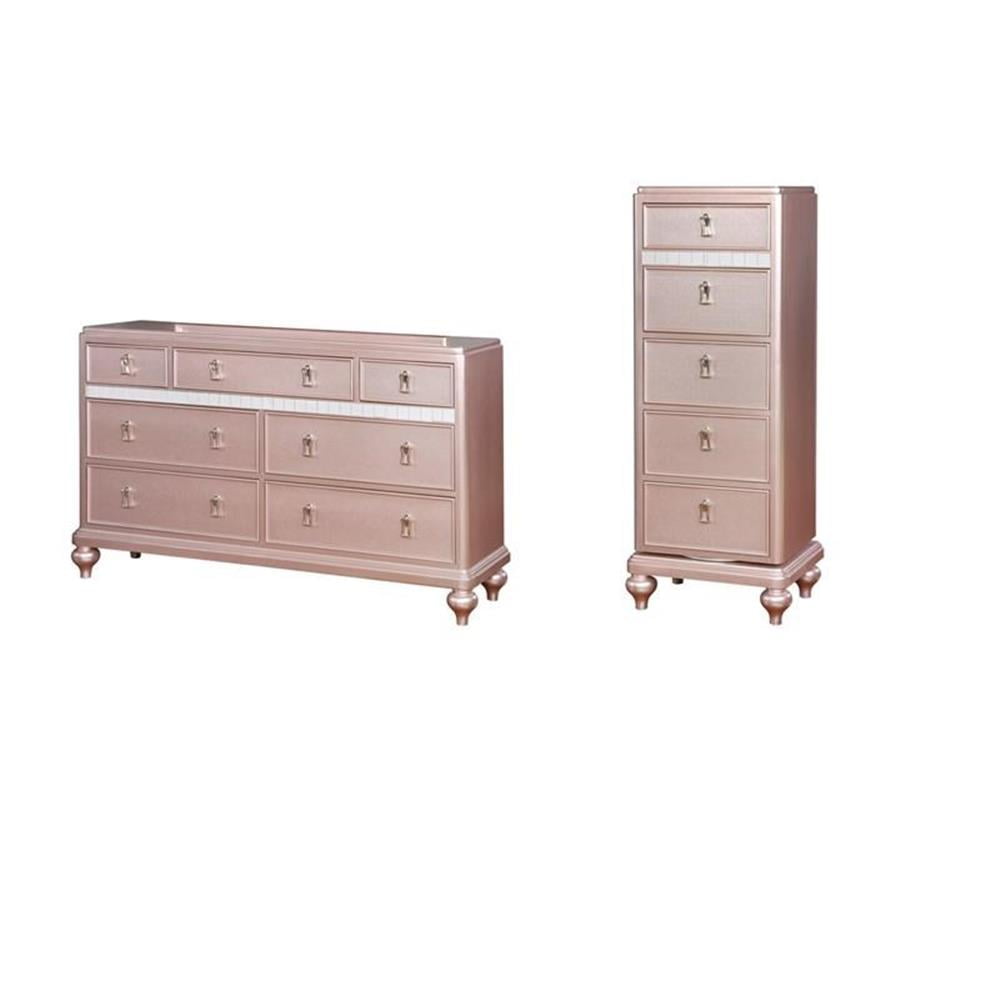 rose gold mirror dresser Eliza Rose Gold 7 Drawer Dresser