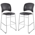 thumbnail image 1 of Home Square Sled Base and Round Back Counter Stool in Black Finish - Set of 2, 1 of 2