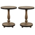 thumbnail image 1 of Home Square Solid Fir Wood Round Table in Natural - Set of 2, 1 of 4