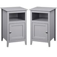 thumbnail image 1 of Home Square Storage Cabinet End Table with Shelf in Gray - Set of 2, 1 of 7