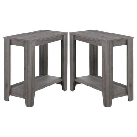 Home Square Sturdy Tapered Legs & Wood End Table in Gray - Set of 2