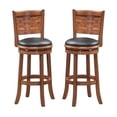 thumbnail image 1 of Home Square Sumatra 29" Swivel Bar Stool in Brush Oak - Set of 2, 1 of 2