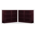 thumbnail image 1 of Home Square Traditional 6-Shelf Double Wide Wood Bookcase Set in Cherry, 1 of 5