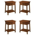 thumbnail image 1 of Home Square Traditional Solid Wood End Table in Rust - Set of 4, 1 of 7