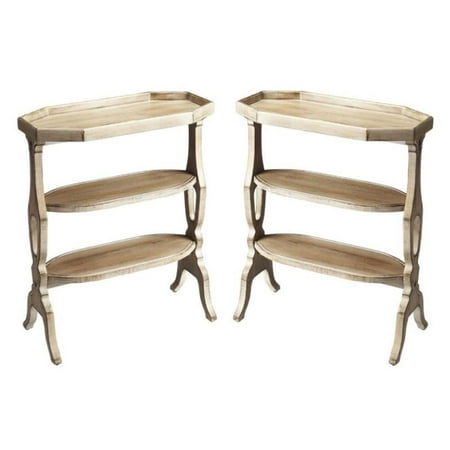 Home Square Transitional Accent Table in Gray Finish - Set of 2