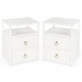 thumbnail image 1 of Home Square Transitional Wood Nightstand in White Finish - Set of 2, 1 of 11