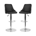thumbnail image 1 of Home Square Trieste Leather Adjustable Bar Stool in Black - Set of 2, 1 of 5