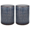 thumbnail image 1 of Home Square Wildflower Coastal Ceramic Side Table in Dark Blue - Set of 2, 1 of 4