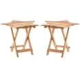 thumbnail image 1 of Home Square Wood Outdoor Folding Table in Natural Brown - Set of 2, 1 of 11